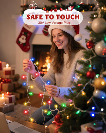 BZBANRN 403ft UL Certified Christmas Lights Cool to Touch, Flameless String Lights Safe for Bedroom, Nursery, and Home with Pets