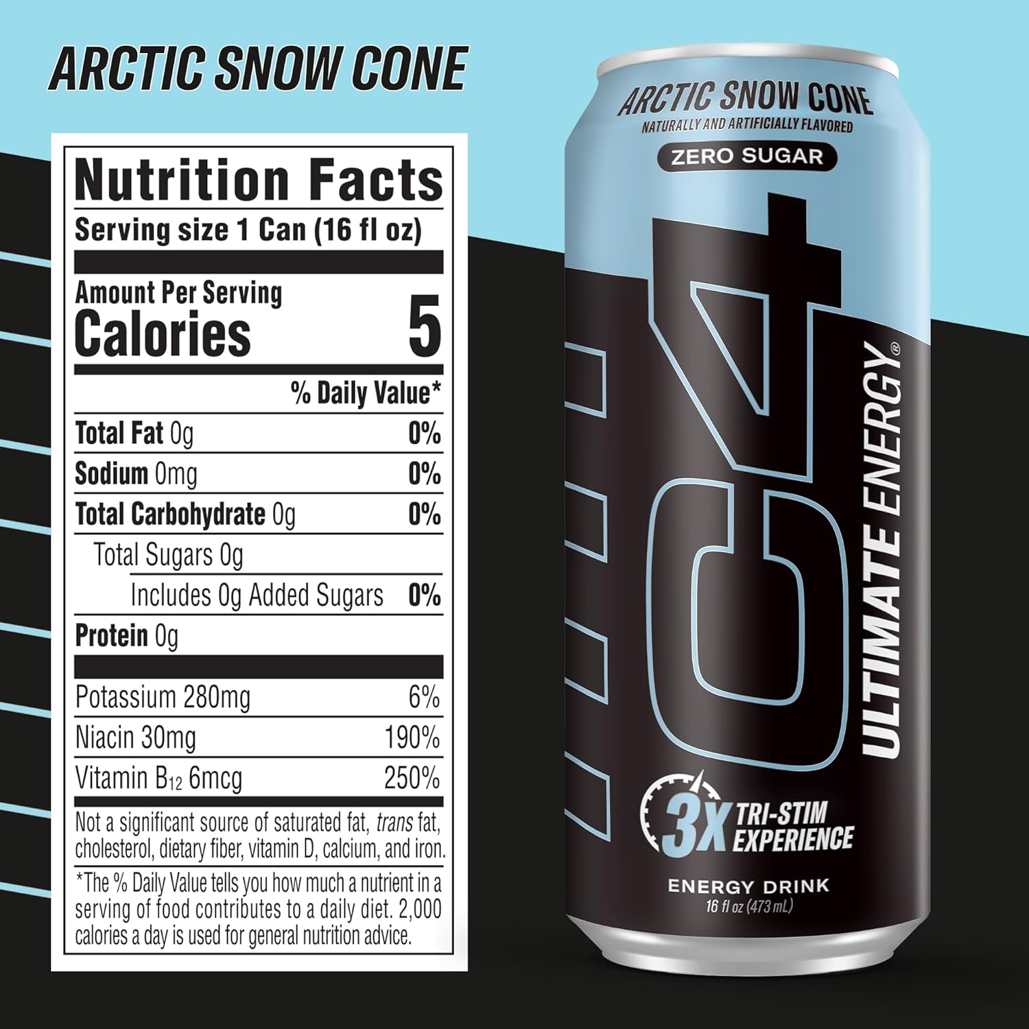 C4 Ultimate Pre Workout Energy Drink Birthday Gift for Fitness Enthusiast and Gamer, 16oz Pack of 12