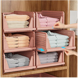 Upgraded Closet Organizers and Storage – Clean Design Dorm Room Storage, No-Tool Stackable Organizer Bins 5-Pack Neutral