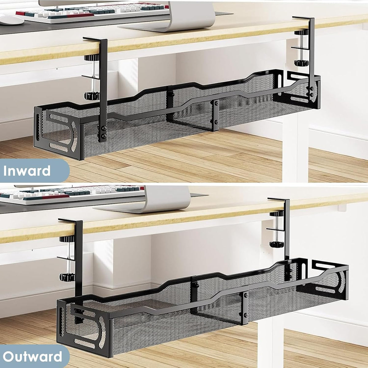 Cable Management Under Desk Tray – Standing Desk Cable Organizer for Focus-First Home Office Setups