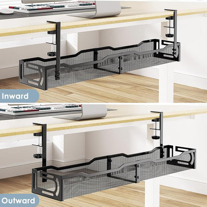 Cable Management Under Desk Tray – Standing Desk Cable Organizer for Focus-First Home Office Setups