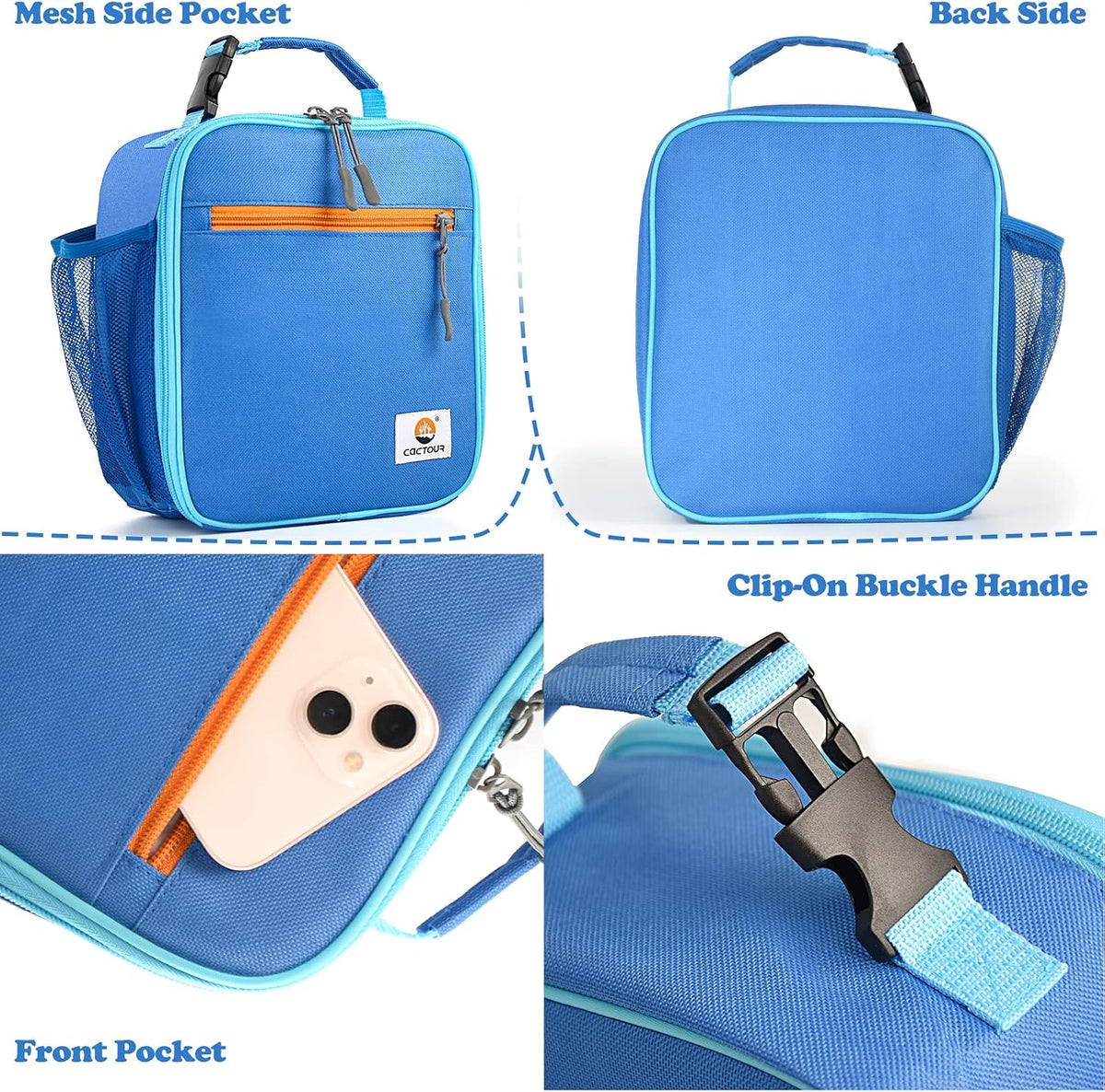 CaCTOUR Kids Lunch Box – Insulated Back to School Bag for Kindergarten and Early Elementary Girls and Boys