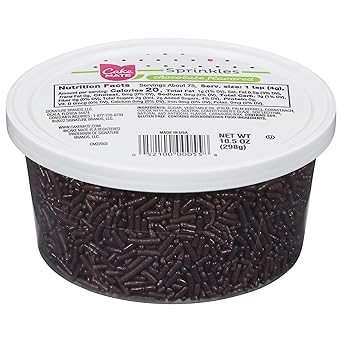 Cake Mate Rainbow Jimmies Sprinkles – Kid-Safe Dessert Topping for Birthday Party Cakes and Cupcakes, 10.5 oz Resealable Tub