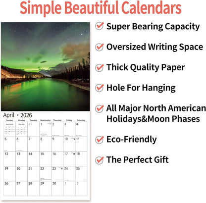 Calendars by LA Calendars 2026 Wall Calendar – Kids Room Decor, Shark Frog and Pooping Dog Themes for Playrooms