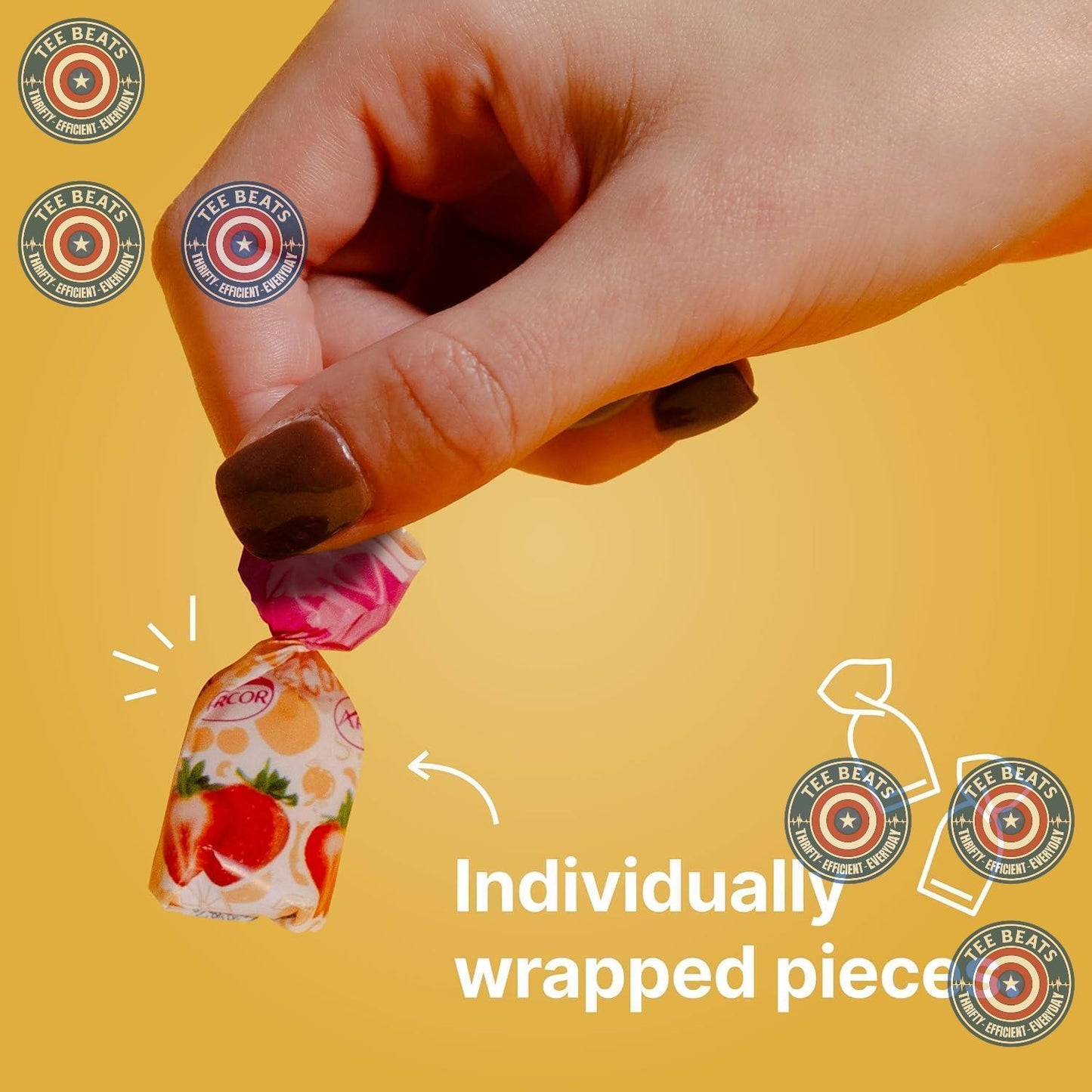 Cambie Assorted Fruit Hard Candy Individually Wrapped – Office Break Room Snack Bowl Staple for Shared Workspaces