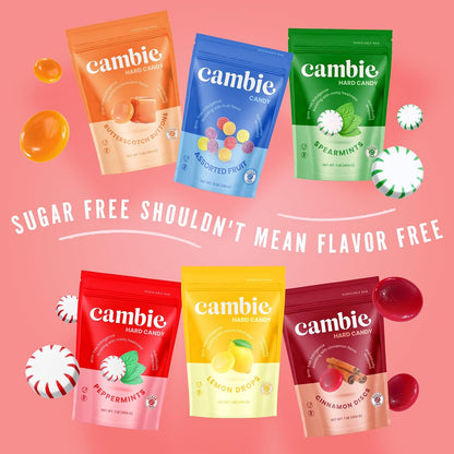 Cambie Sugar Free Spearmint Mints – Desk Candy for Focused Workdays, 1 lb Resealable Office Pouch