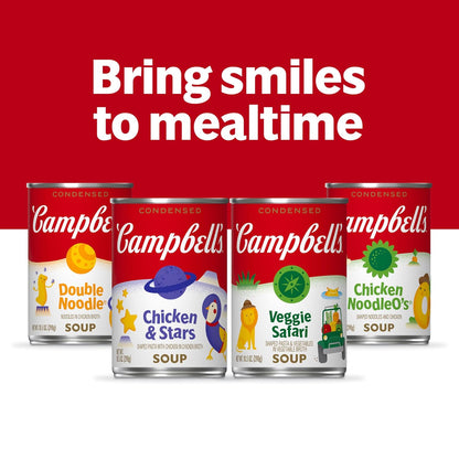 Campbell's Condensed Chicken and Stars Soup – Soothing Broth for Morning Nausea and Self-Care, 10.5 oz Can (4 Pack)