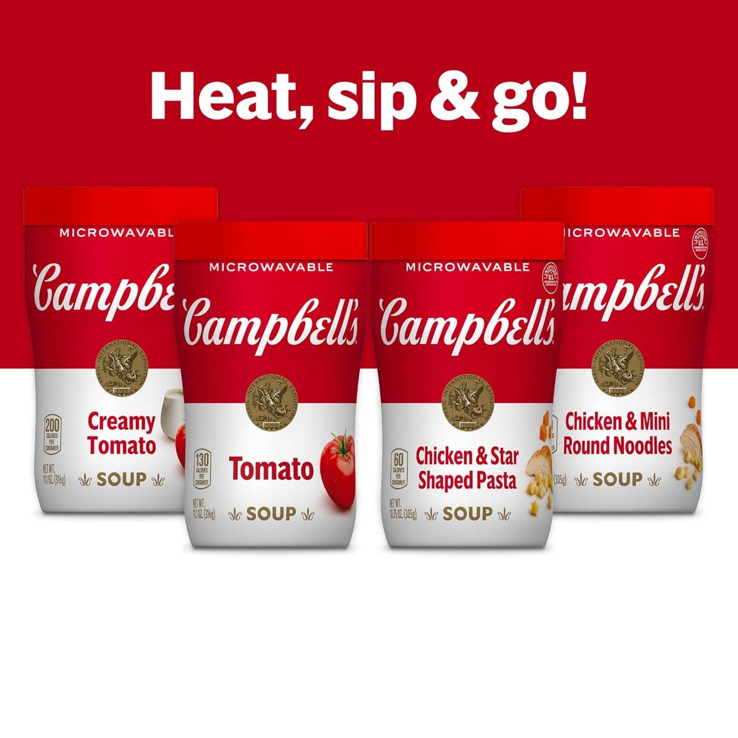 Campbell's Sipping Soup Creamy Tomato – Clean-Label Vegetarian Soup for Mindful Lunch Breaks at Home