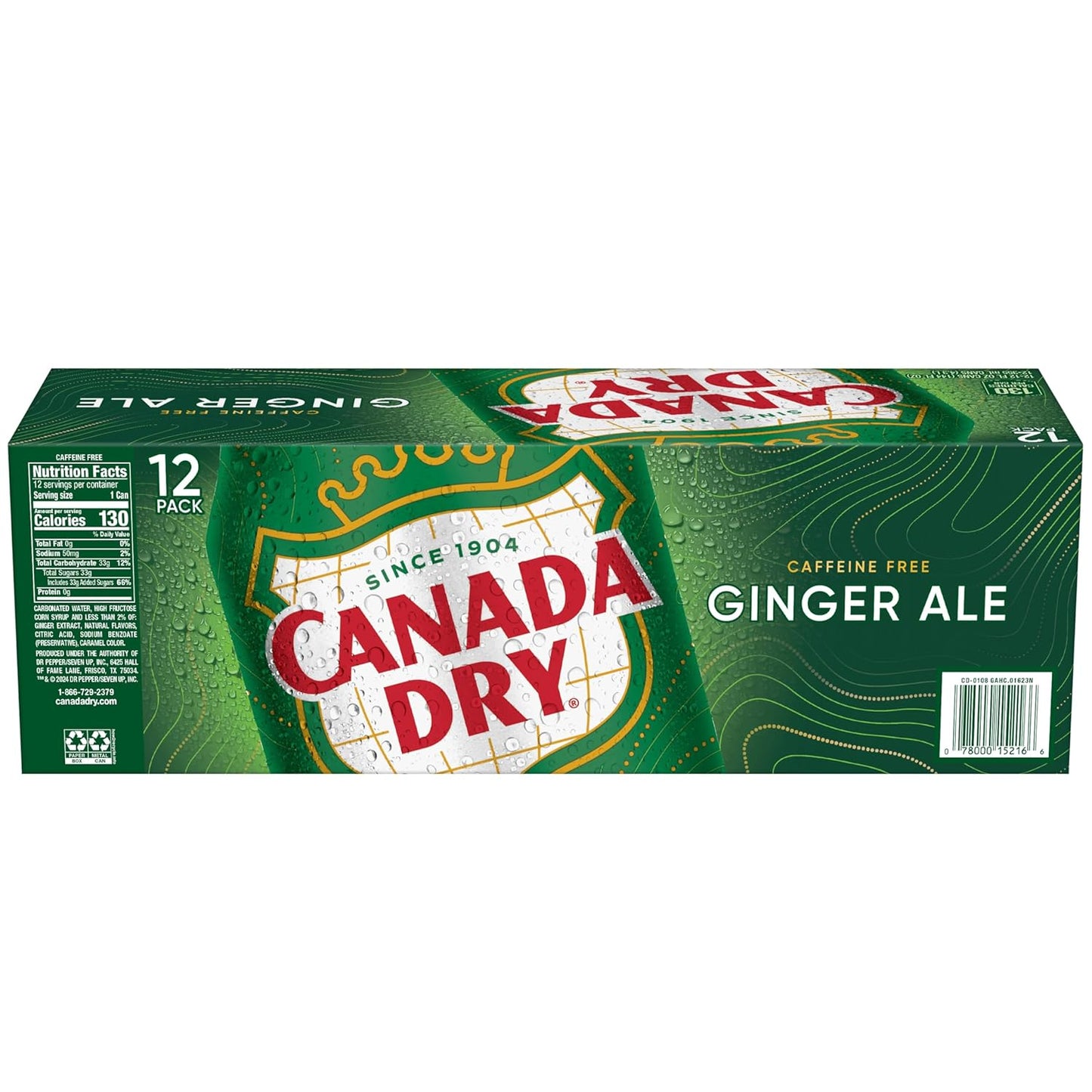 Canada Dry Ginger Ale Soda – Portable BBQ and Patio Mixer, 12 fl oz Cans 12 Pack