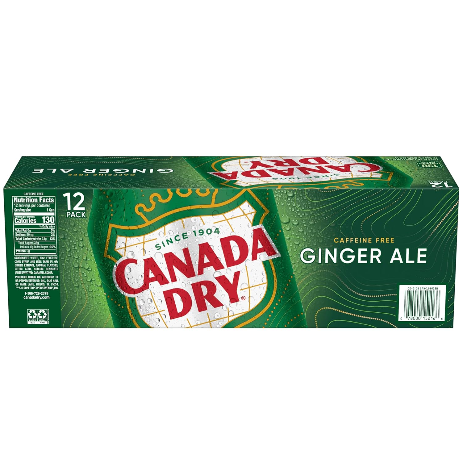 Canada Dry Ginger Ale Soda – Portable BBQ and Patio Mixer, 12 fl oz Cans 12 Pack
