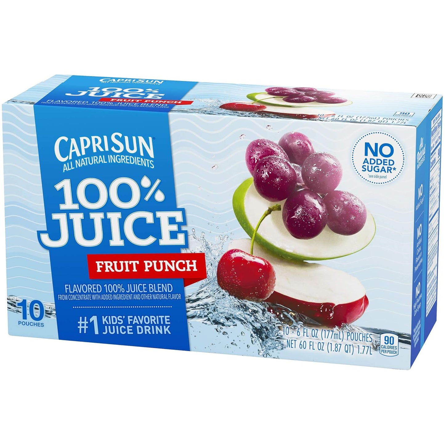 Capri Sun Fruit Punch 100% Juice – No Added Sugar Beverage for Health-Conscious Family Pantry