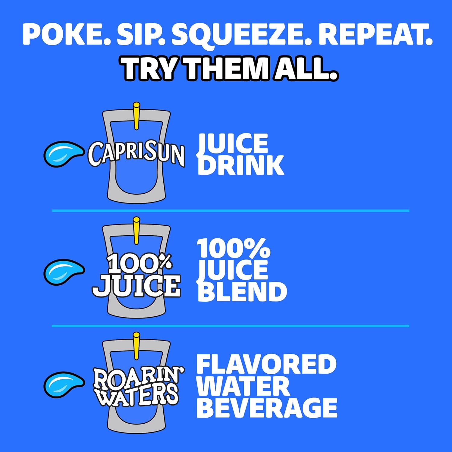 Capri Sun Lemonade Juice Blend – 10 Single-Serve Pouches for Simple, No-Prep Kids' Hydration, 6 fl oz