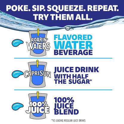 Capri Sun Roarin' Waters Variety Pack – Low-Sugar Stevia-Sweetened Hydration for Health-Conscious Families, 30 ct Box