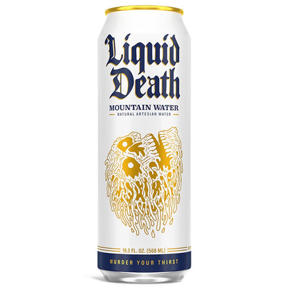 carbonated water base with natural fruit/cinnamon flavor profiles across 7+ flavor variants (mountain water, berry it alive, mango chainsaw, severed lime, convicted melon, cereal criminal, psycho cider)