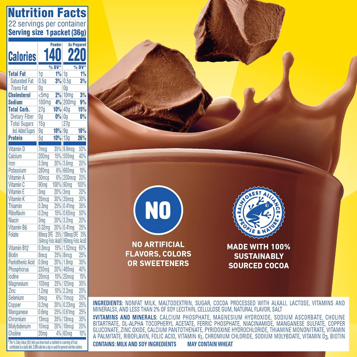 Carnation Breakfast Essentials Chocolate Protein Shake Mix – Desk-Side Nutrition for Back-to-Back Meetings and Commute Fuel, 22 ct Box