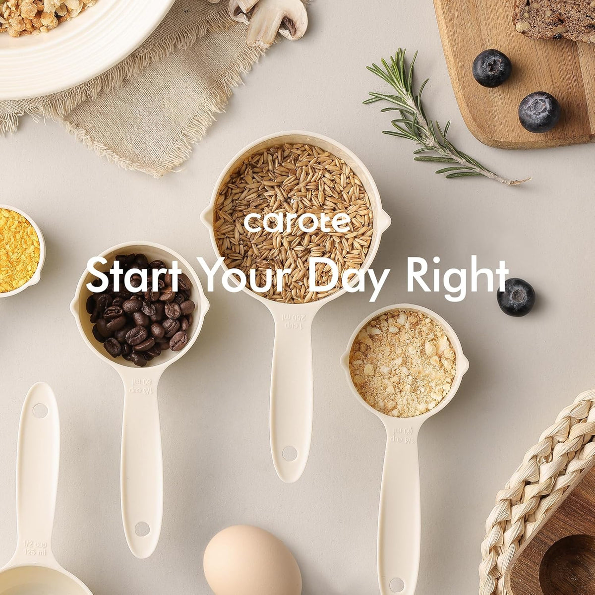 CAROTE 22-Piece Silicone Utensil Set in Cream White – All-in-One Minimalist Kitchen Solution