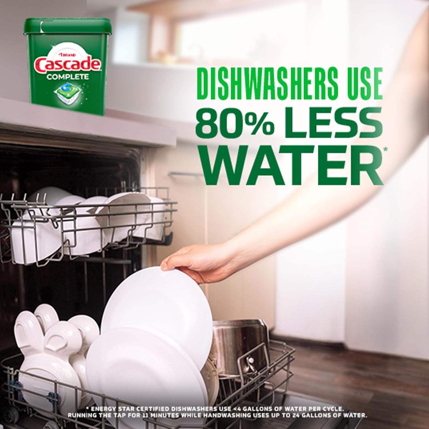 Cascade Complete Dishwasher Pods – Uncluttered Countertop Solution, Water-Soluble Fresh Scent Pods