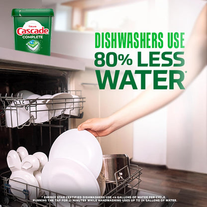 Cascade Complete Dishwasher Pods – Uncluttered Countertop Solution, Water-Soluble Fresh Scent Pods