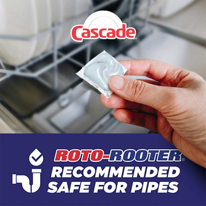 Cascade Free & Clear ActionPacs – Child-Safe Dish Detergent, Septic-Safe Plumbing Formula 47ct