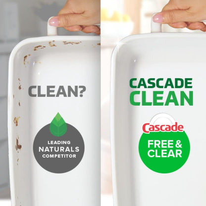 Cascade Free & Clear Dishwasher Pods for Septic-Safe Kitchens, Phosphate and Chlorine-Bleach-Free Dishwashing