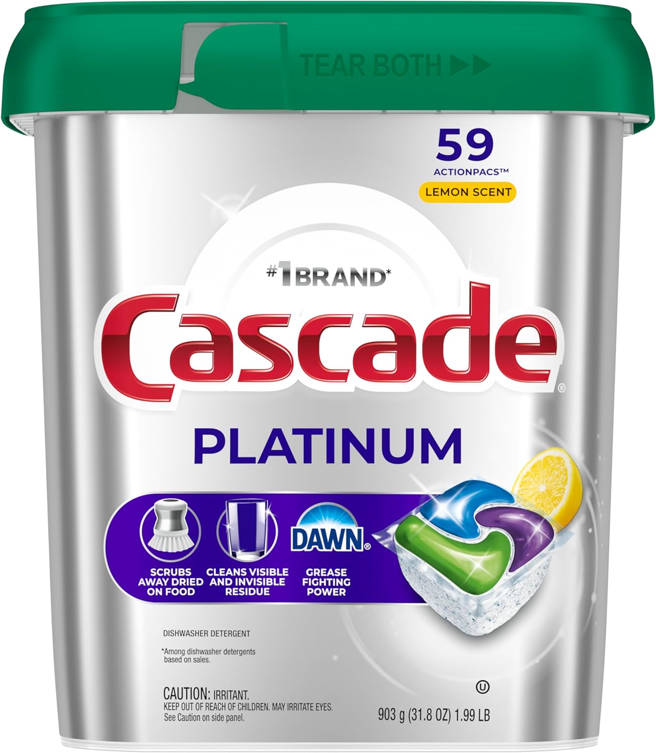 Cascade Platinum ActionPac Detergent – Eco-Conscious Home Ritual, Phosphate-Free Dishwashing