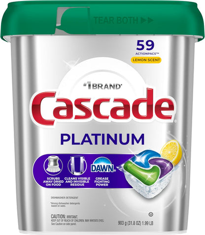 Cascade Platinum ActionPac Detergent – Eco-Conscious Home Ritual, Phosphate-Free Dishwashing