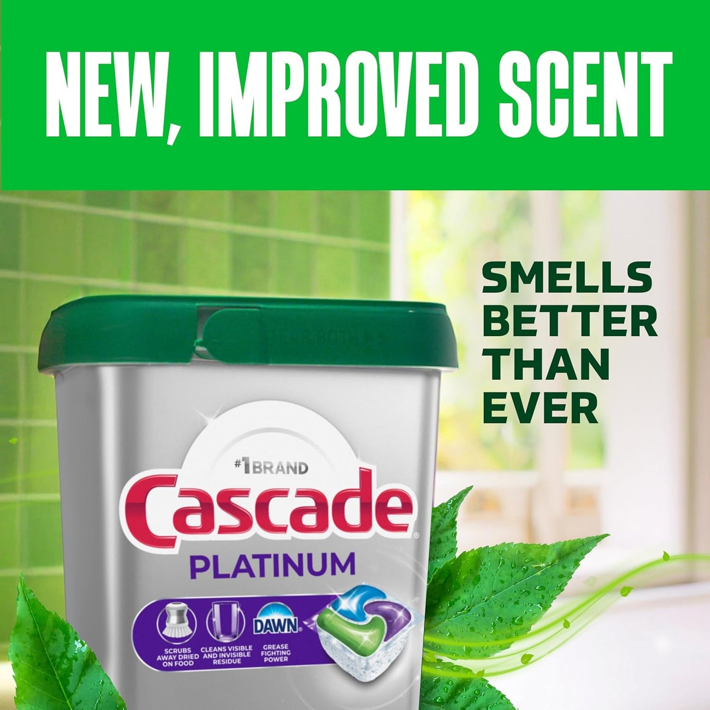 Cascade Platinum Dishwasher Pods, Dish Detergent Soap for Patio Entertaining and Outdoor Hosting, Fresh 59 count
