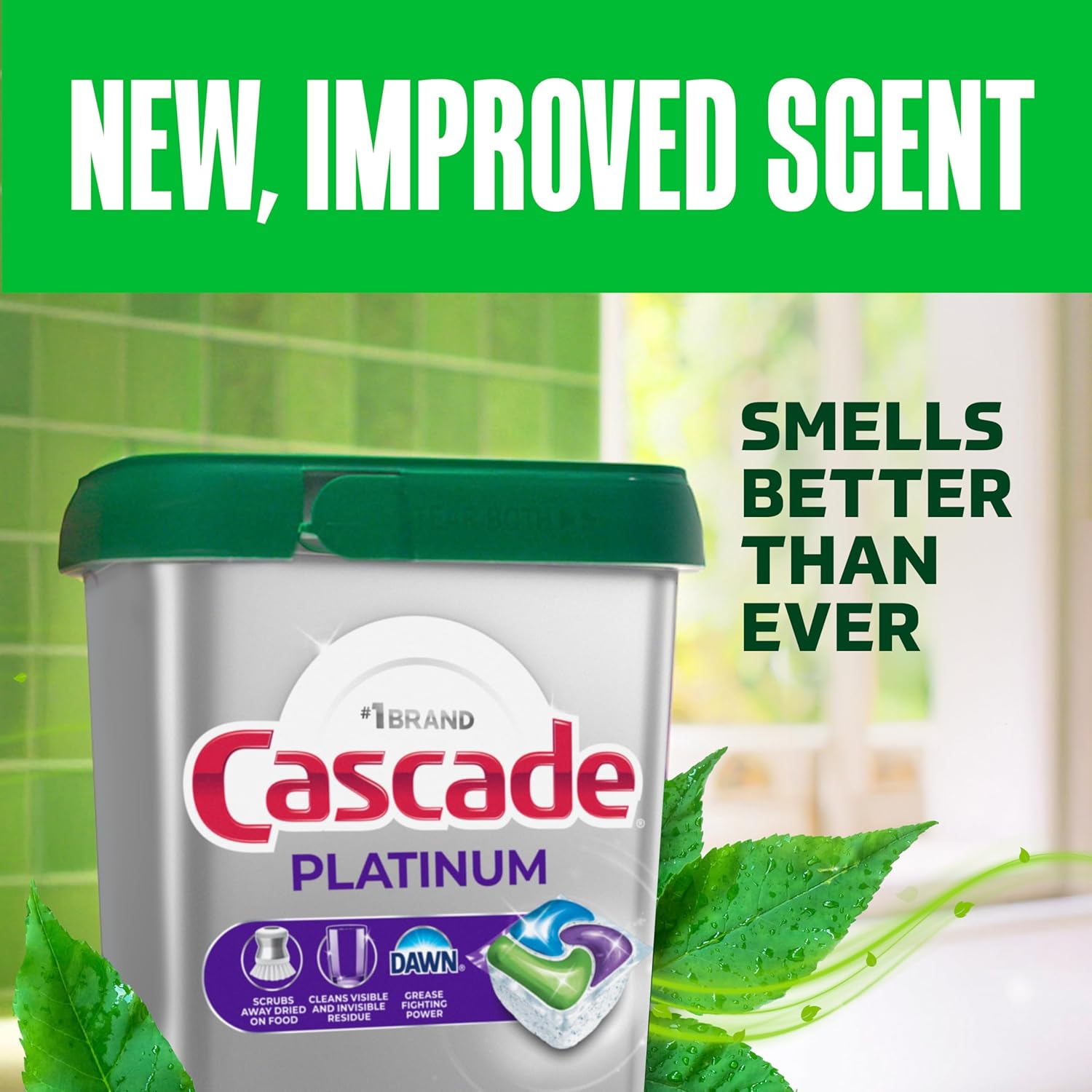 Cascade Platinum Dishwasher Pods, Dish Detergent Soap for Patio Entertaining and Outdoor Hosting, Fresh 59 count