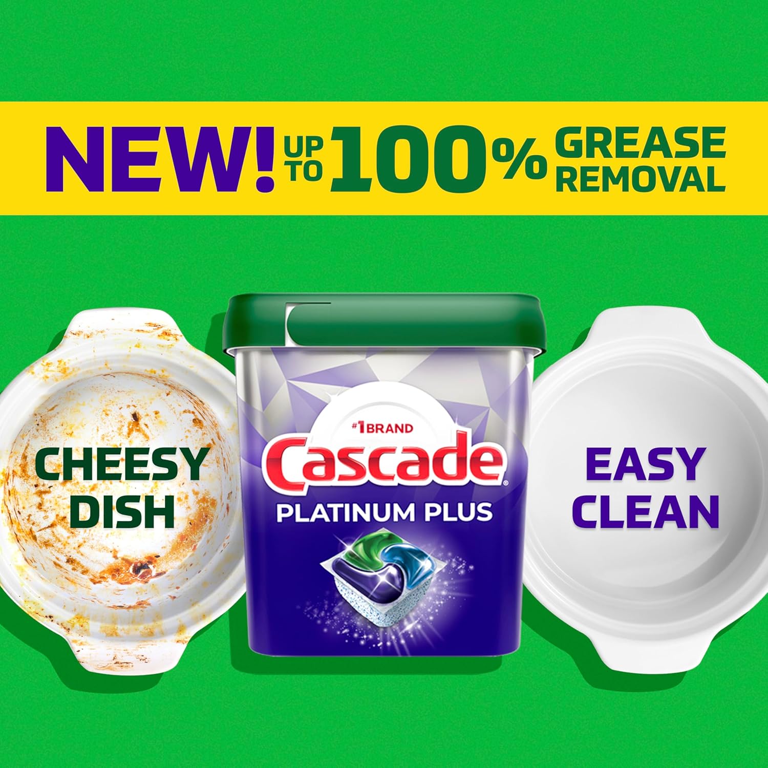 Cascade Platinum Plus Dishwasher Soap for Heavy-Duty Family Loads, Faster After-Dinner Cleanup