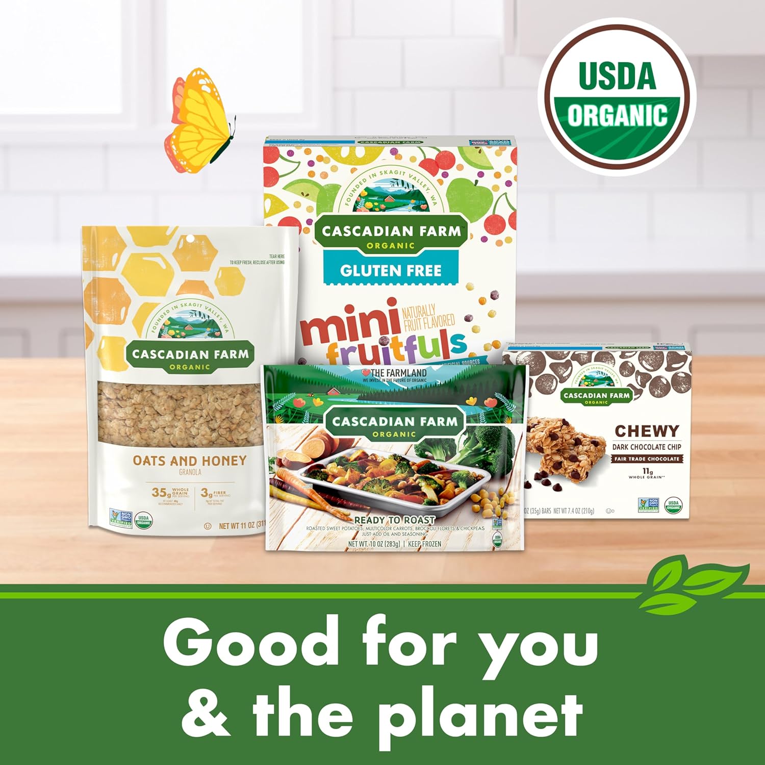 Cascadian Farm Organic Cinnamon Apple Cereal – Kid Friendly Lunchbox Snack for School and After School, No Added Sugar