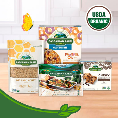 Cascadian Farm Organic Cinnamon Oat Clusters – Kid-Safe Non-GMO Cereal for Family Breakfast Table