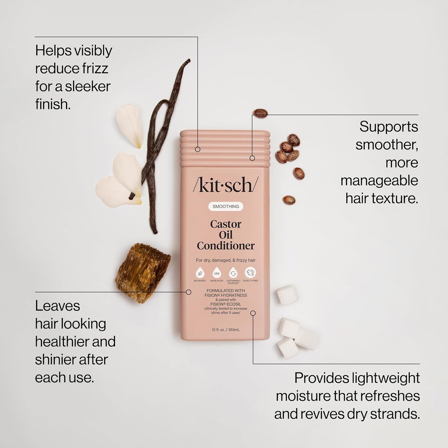 castor oil infusion paired with fision® hydratress for nourishment and smoothness