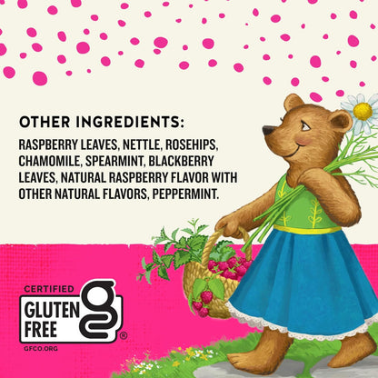 Celestial Seasonings SheWell Raspberry Leaf Tea – Self-Care Gift Basket Tea for Women on Valentine's Day, Non-GMO Herbal Blend