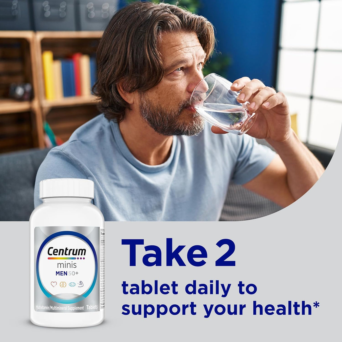 Centrum Silver Minis Multivitamin for Men 50+ – Intentional Wellness in a 50% Smaller, Easy-Swallow Daily Tablet