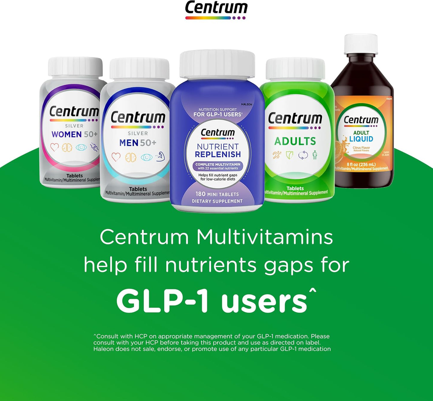 Centrum Silver Women's 50 Plus Multivitamin – Travel Supplement Pouch Essential for Working Women, 6-Month Bottle - 200 Ct