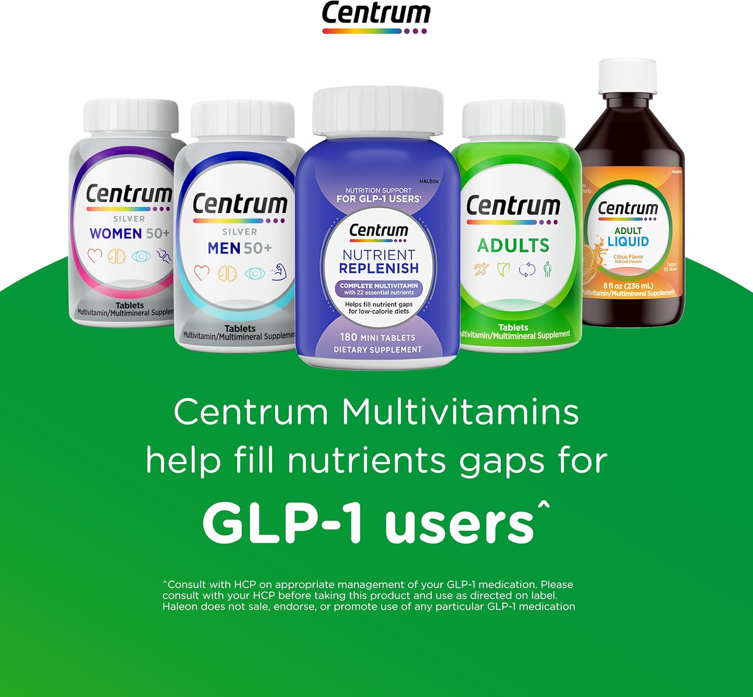 Centrum Silver Women's 50 Plus Multivitamin – Travel Supplement Pouch Essential for Working Women, 6-Month Bottle - 200 Ct