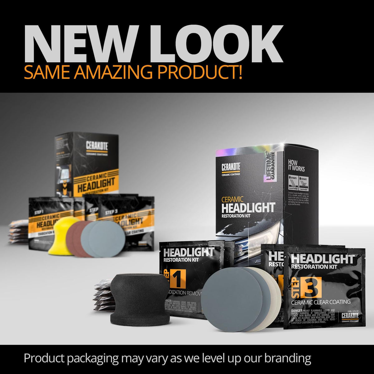 CERAKOTE® Ceramic Headlight Restoration Kit – Quick Three-Step Headlight Restoration for Time-Strapped Home Mechanics