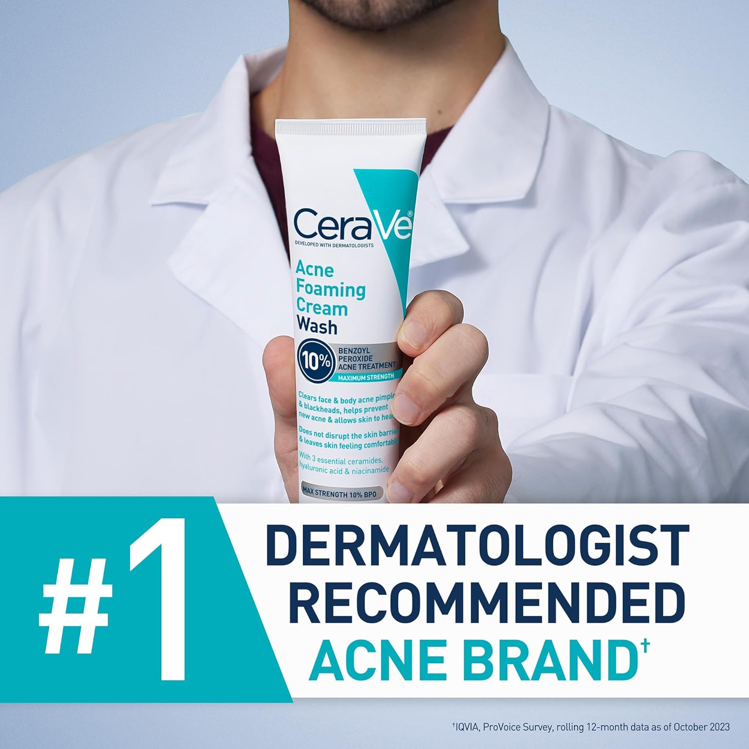 CeraVe Acne Foaming Cream Wash – Thoughtful Skincare Gift for Teens and College Students
