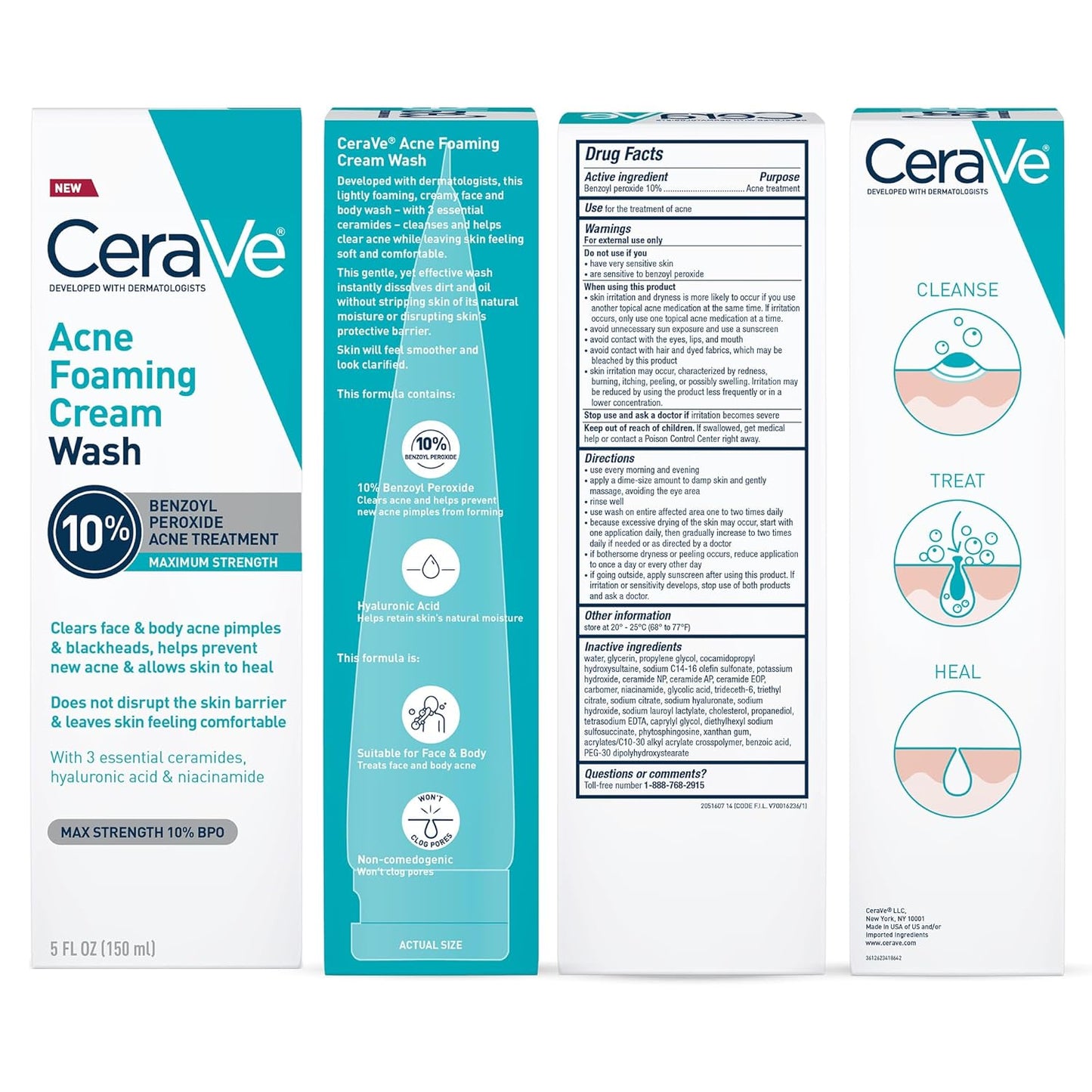 CeraVe Acne Foaming Cream Wash – Thoughtful Skincare Gift for Teens and College Students