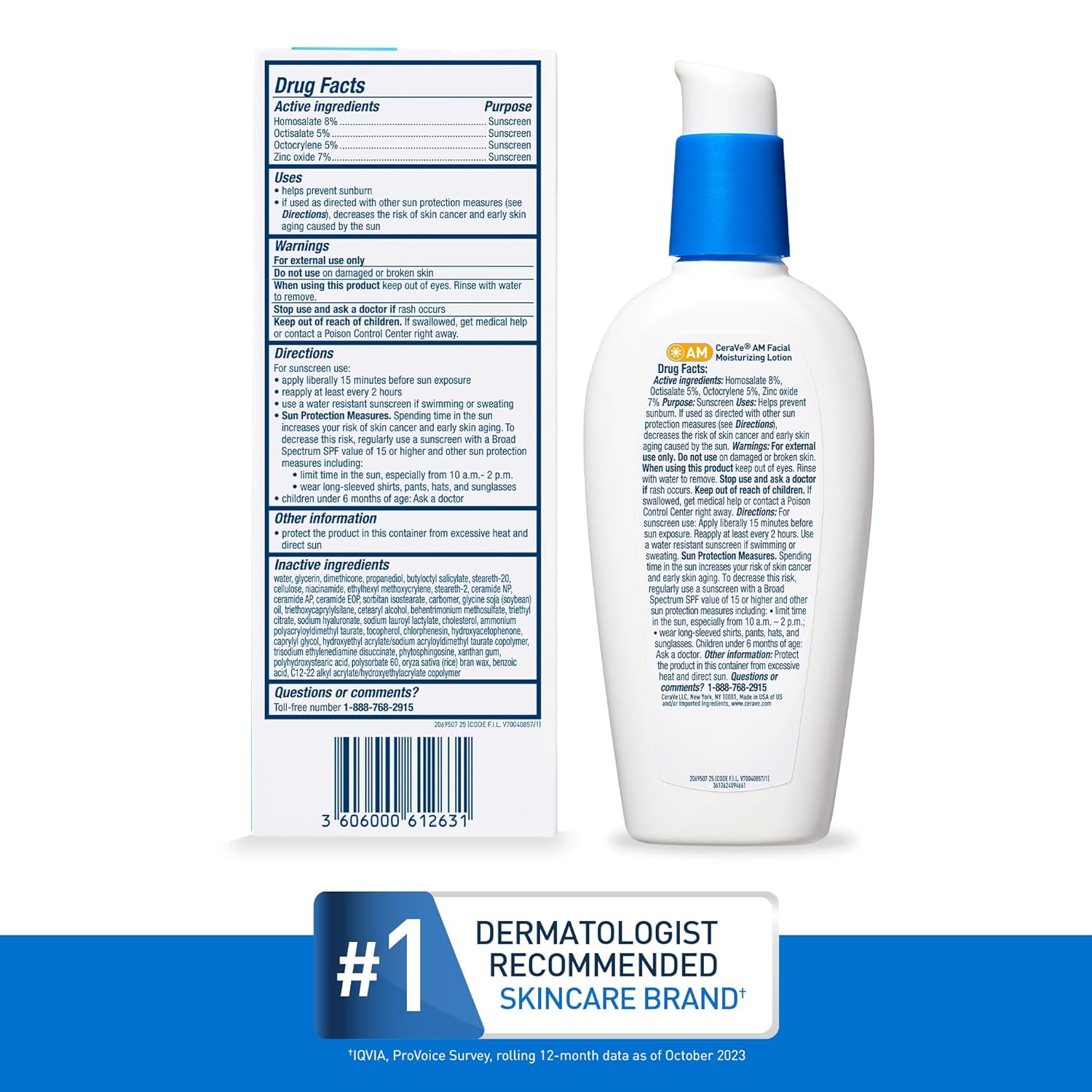 CeraVe AM Moisturizer with SPF 50 – Non-Comedogenic, Fragrance-Free Safety for Sensitive Skin