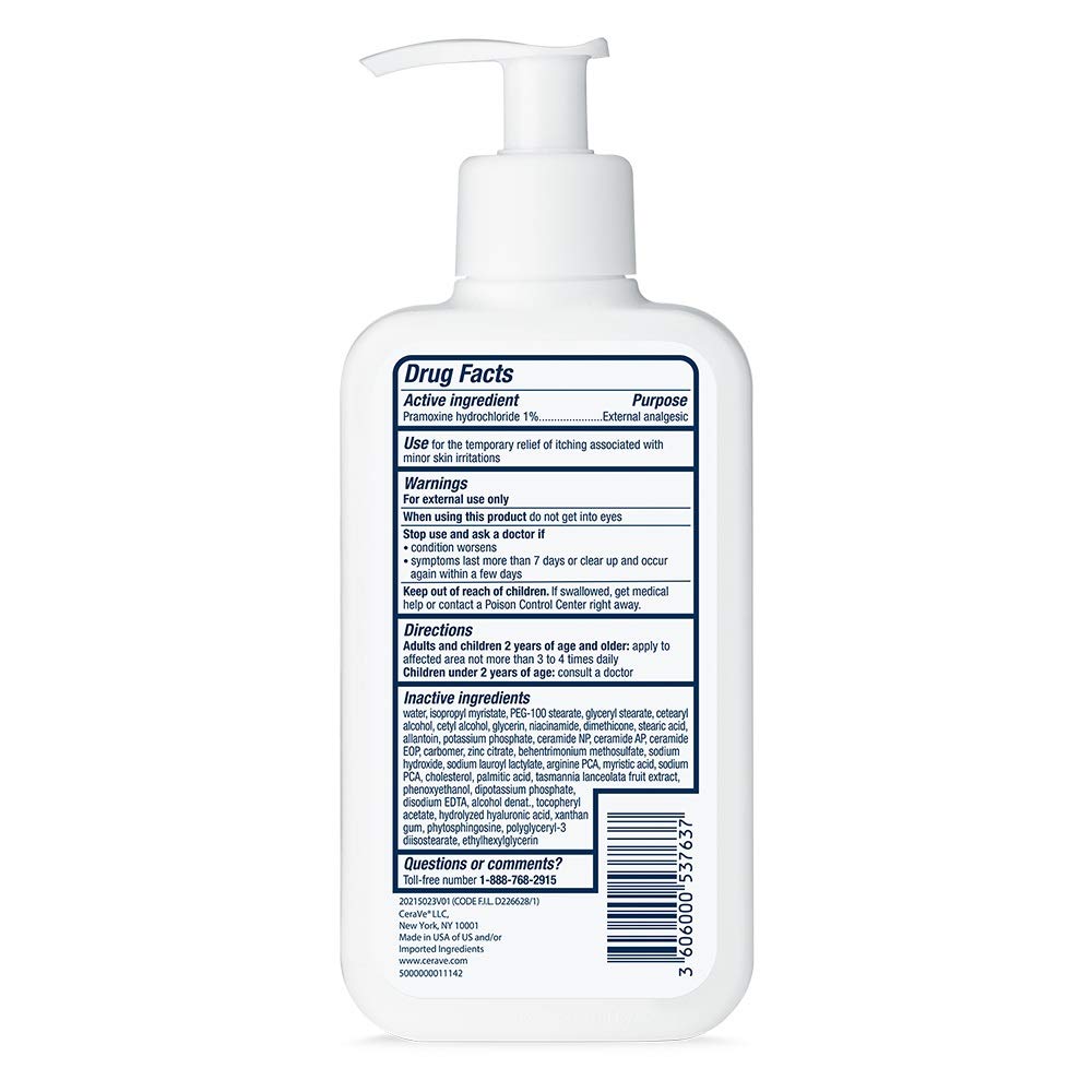 CeraVe Anti-Itch Lotion for Backyard and Patio Use, Travel Size Itch Relief for Mosquito Bites and Sunburn 8 oz