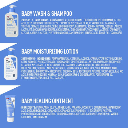 CeraVe Baby Skincare Bundle – Thoughtful Newborn Gift with National Eczema Association Seal