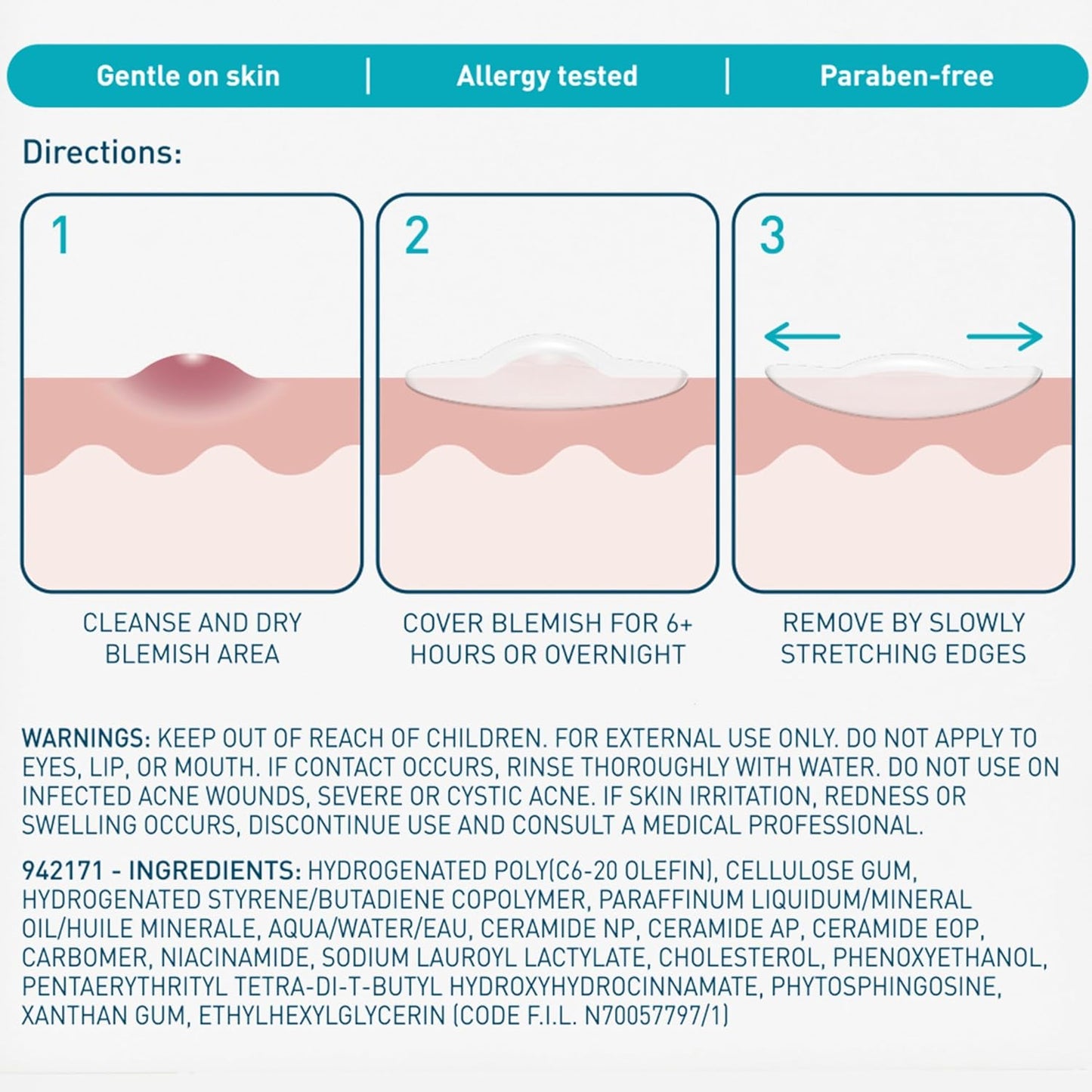 CeraVe Blemish Barrier Patches for Sensitive Skin, Wind-Down Skincare Essential for a Mindful Evening Routine