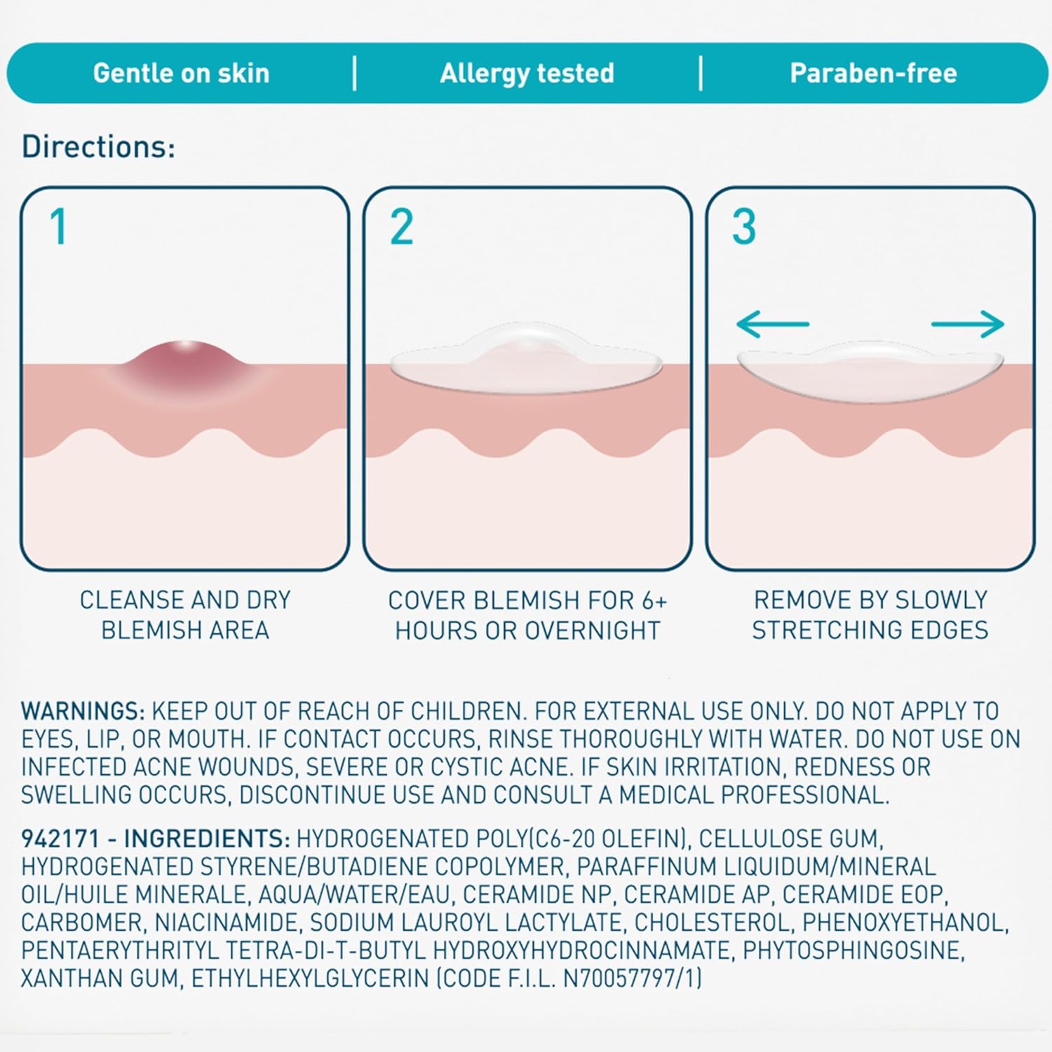 CeraVe Blemish Barrier Patches for Sensitive Skin, Wind-Down Skincare Essential for a Mindful Evening Routine