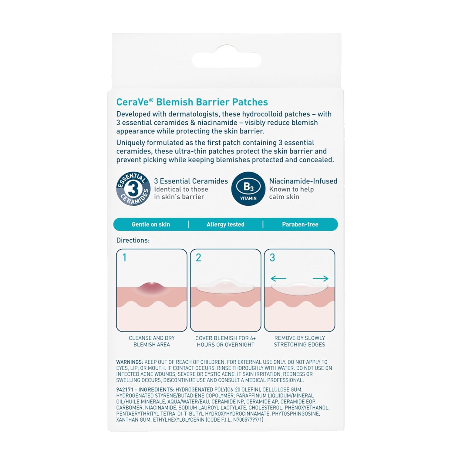 CeraVe Blemish Barrier Patches for Sensitive Skin, Wind-Down Skincare Essential for a Mindful Evening Routine