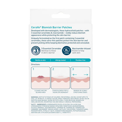 CeraVe Blemish Barrier Patches for Sensitive Skin, Wind-Down Skincare Essential for a Mindful Evening Routine