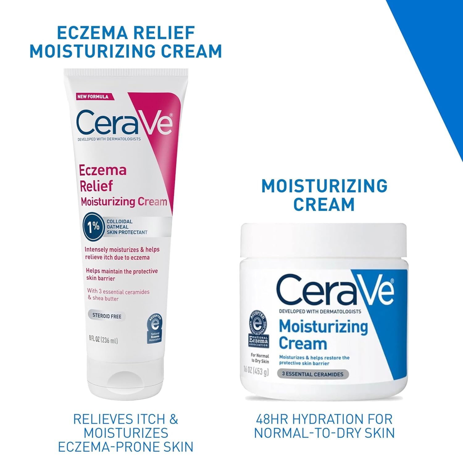 CeraVe Eczema Relief Moisturizing Cream – Clean Beauty Staple for a Simple Sensitive Skin Routine, 8oz