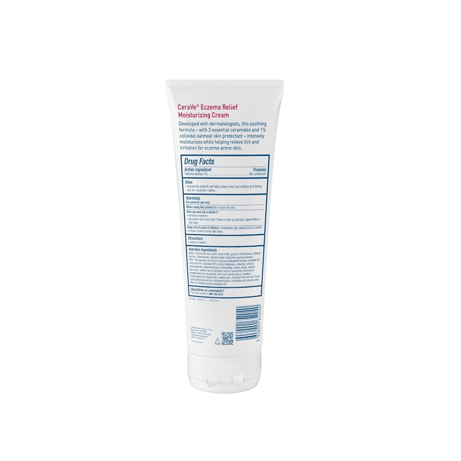 CeraVe Eczema Relief Moisturizing Cream – Clean Beauty Staple for a Simple Sensitive Skin Routine, 8oz