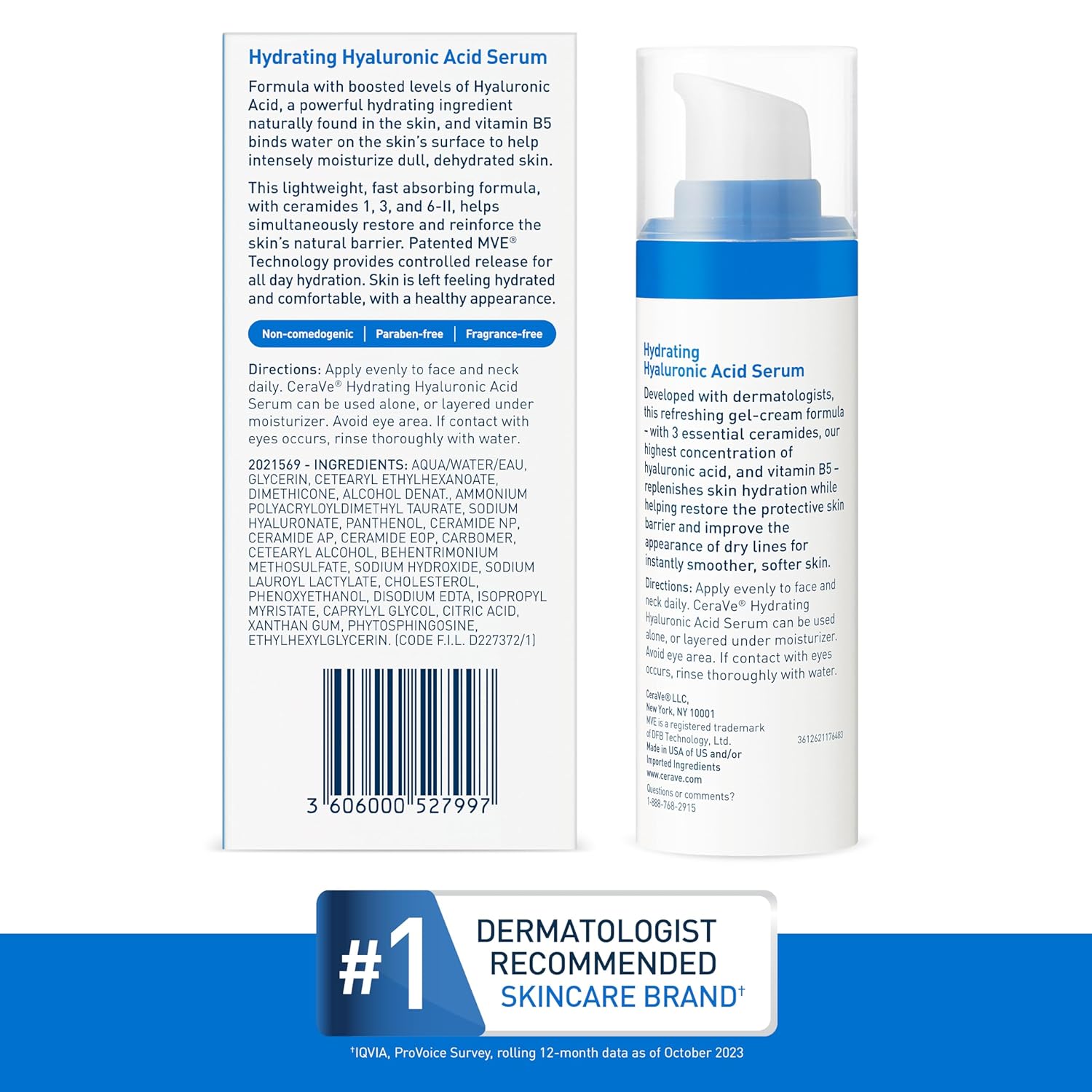 CeraVe Hyaluronic Acid Serum – Practical Birthday Gift for the Skincare Lover in Your Life, 1 oz