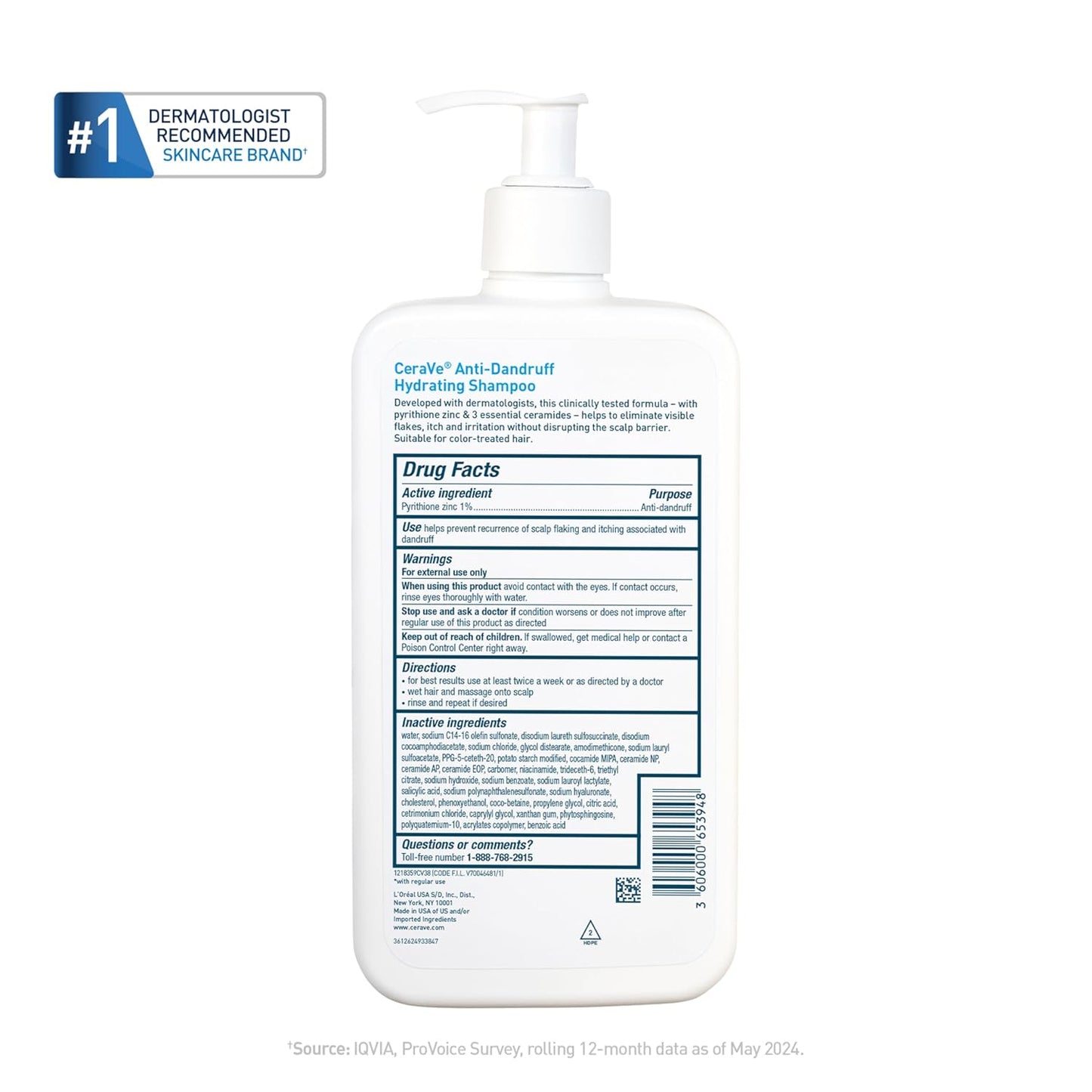 CeraVe Hydrating Dandruff Shampoo – Mindful Wash Day Care for Sensitive, Flake-Prone Scalps